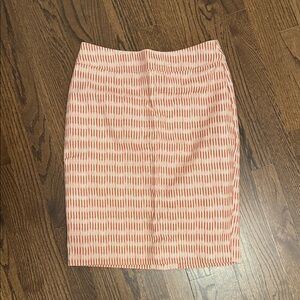 LOFT Coral Stripe Pencil Skirt - Size 4 Curvy